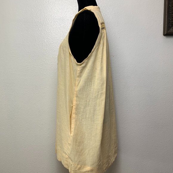 Free People Poppin Off Yellow White Stripe Dress - Picture 4 of 8